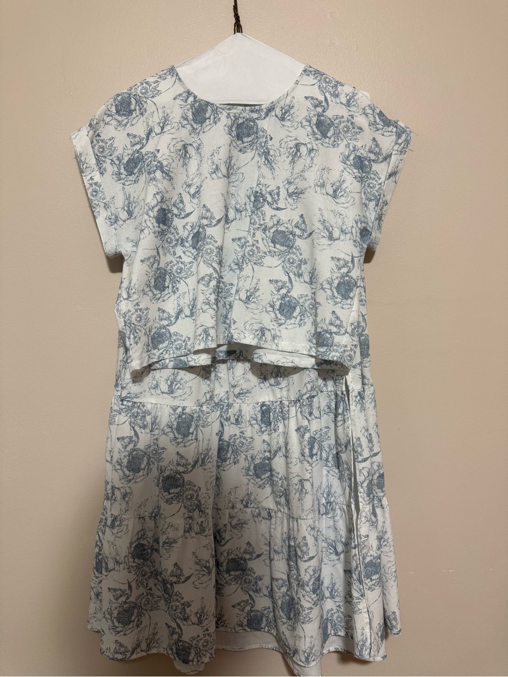 Wishlist White and Blue Floral Two-Piece Dress